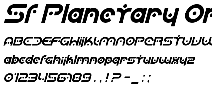 SF Planetary Orbiter Italic font